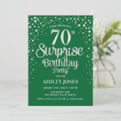 Invitation Surprise 70e fête d'anniversaire - Silver & Green (Debout devant)