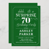 Invitation Surprise 70e fête d'anniversaire - Vert Blanc (Devant / Derrière)