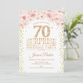 Invitation Surprise 70e fête d'anniversaire - White Gold Pink (Debout devant)