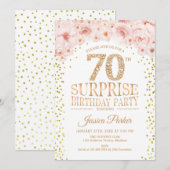 Invitation Surprise 70e fête d'anniversaire - White Gold Pink (Devant / Derrière)