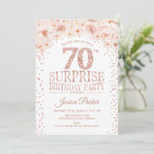 Invitation Surprise 70e fête d'anniversaire - White Rose Gold (Debout devant)