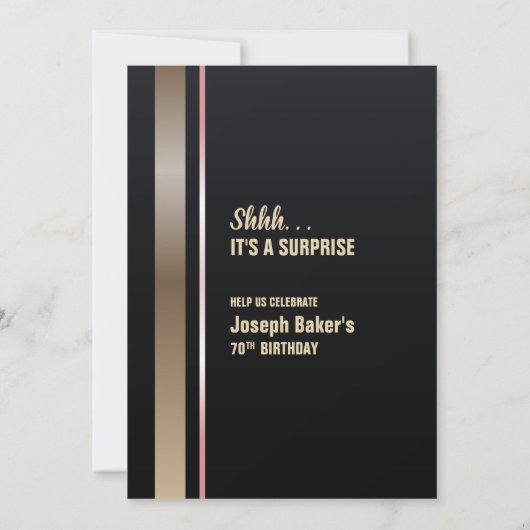 Invitation Surprise 70e Gold Type Anniversaire (Dos)