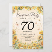 Invitation Surprise 70e Tournesols Papillons (Devant)