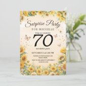 Invitation Surprise 70e Tournesols Papillons (Debout devant)