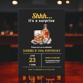 Invitation Surprise 70e Whiskey Bourbon fête d'anniversaire