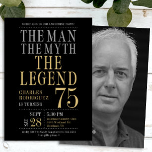 Invitation Surprise 75e anniversaire L'homme La légende