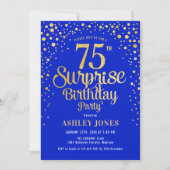Invitation Surprise 75e fête d'anniversaire - Royal Blue & Go (Devant)