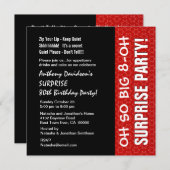 Invitation SURPRISE 80e année Anniversaire de la fête Red Sta (Devant / Derrière)