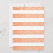 Invitation Surprise 80e anniversaire Apricot rayé floral (Dos)