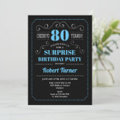 Invitation Surprise 80e anniversaire - Black Blue (Debout devant)