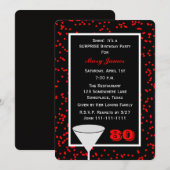 Invitation Surprise 80e anniversaire de fête verre avec Confe (Devant / Derrière)