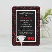 Invitation Surprise 80e anniversaire de fête verre avec Confe (Debout devant)