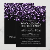 Invitation Surprise 80e anniversaire de la fête Purple Midnig (Devant / Derrière)