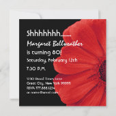 Invitation SURPRISE 80e anniversaire Fleur rouge Z305 (Dos)