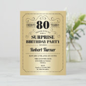 Invitation Surprise 80e anniversaire - Gold Black (Debout devant)