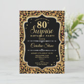 Invitation Surprise 80e anniversaire - Leopard Black Gold (Debout devant)