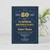Invitation Surprise 80e anniversaire - Marine Blue Gold (Debout devant)