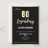Invitation Surprise 80e anniversaire Moderne Métallic Or  (Devant)
