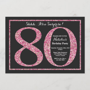 Invitation surprise 80e anniversaire Parties scint