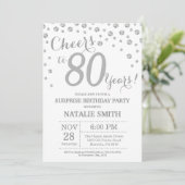 Invitation Surprise 80e anniversaire Parties scintillant d'ar (Debout devant)