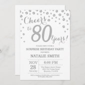 Invitation Surprise 80e anniversaire Parties scintillant d'ar (Devant / Derrière)