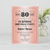 Invitation Surprise 80e anniversaire - Rose Gold Black (Debout devant)