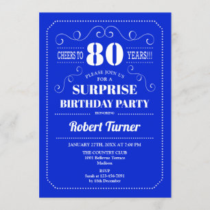 Invitation Surprise 80e anniversaire - Royal Blue