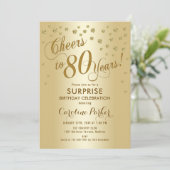 Invitation Surprise 80e fête d'anniversaire - Gold (Debout devant)