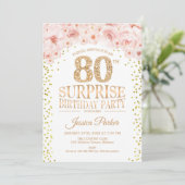 Invitation Surprise 80e fête d'anniversaire - White Gold Pink (Debout devant)