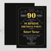 Invitation Surprise 90e anniversaire - Black Gold (Devant / Derrière)