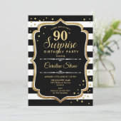 Invitation Surprise 90e anniversaire - Black White Gold (Debout devant)