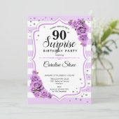 Invitation Surprise 90e anniversaire - Blanc pourpre (Debout devant)