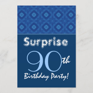 Invitation SURPRISE 90e anniversaire Blue Diamond Motif