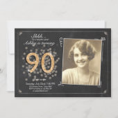 invitation surprise 90e anniversaire Chalkboard vi (Devant)