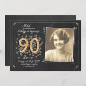 invitation surprise 90e anniversaire Chalkboard vi (Devant / Derrière)