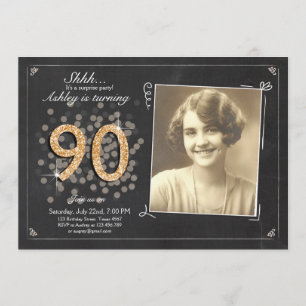 invitation surprise 90e anniversaire Chalkboard vi