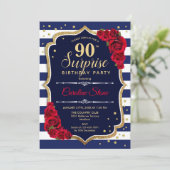 Invitation Surprise 90e anniversaire - Marine Blanc Rouge (Debout devant)