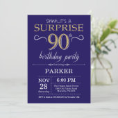 Invitation Surprise 90e anniversaire Marine Blue and Gold Par (Debout devant)