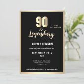 Invitation Surprise 90e anniversaire Moderne Métallic Or  (Debout devant)