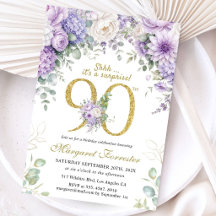 Surprise 90e Anniversaire Paillettes Or Floral Vio