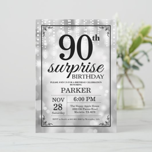 Invitation surprise 90e anniversaire Parties scint (Debout devant)