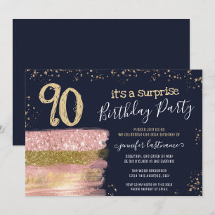 Invitation Surprise 90e anniversaire Parties scintillant gâte