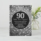 Invitation Surprise 90e anniversaire Parties scintillant noir (Debout devant)