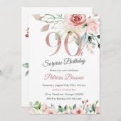 Invitation Surprise 90e anniversaire pour les femmes (Devant / Derrière)