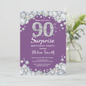 Invitation Surprise 90e anniversaire Purple et Silver Diamond (Debout devant)
