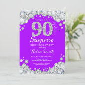 Invitation Surprise 90e anniversaire Purple et Silver Diamond (Debout devant)