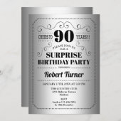 Invitation Surprise 90e anniversaire - Silver Black (Devant / Derrière)