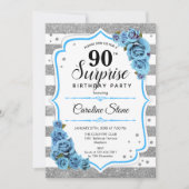 Invitation Surprise 90e anniversaire - Silver White Blue (Devant)