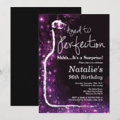 Invitation Surprise 90e anniversaire Vin vieilli à la perfect (Devant / Derrière)