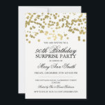Invitation Surprise 90e Birthday Party Gold Foil<br><div class="desc">Elegant 90th Surprise Birthday Party Design with Gold Foil Confeti (IT'S NOT A REAL FOIL) sur un motif blanc background,  custom name and date and additional text.</div>